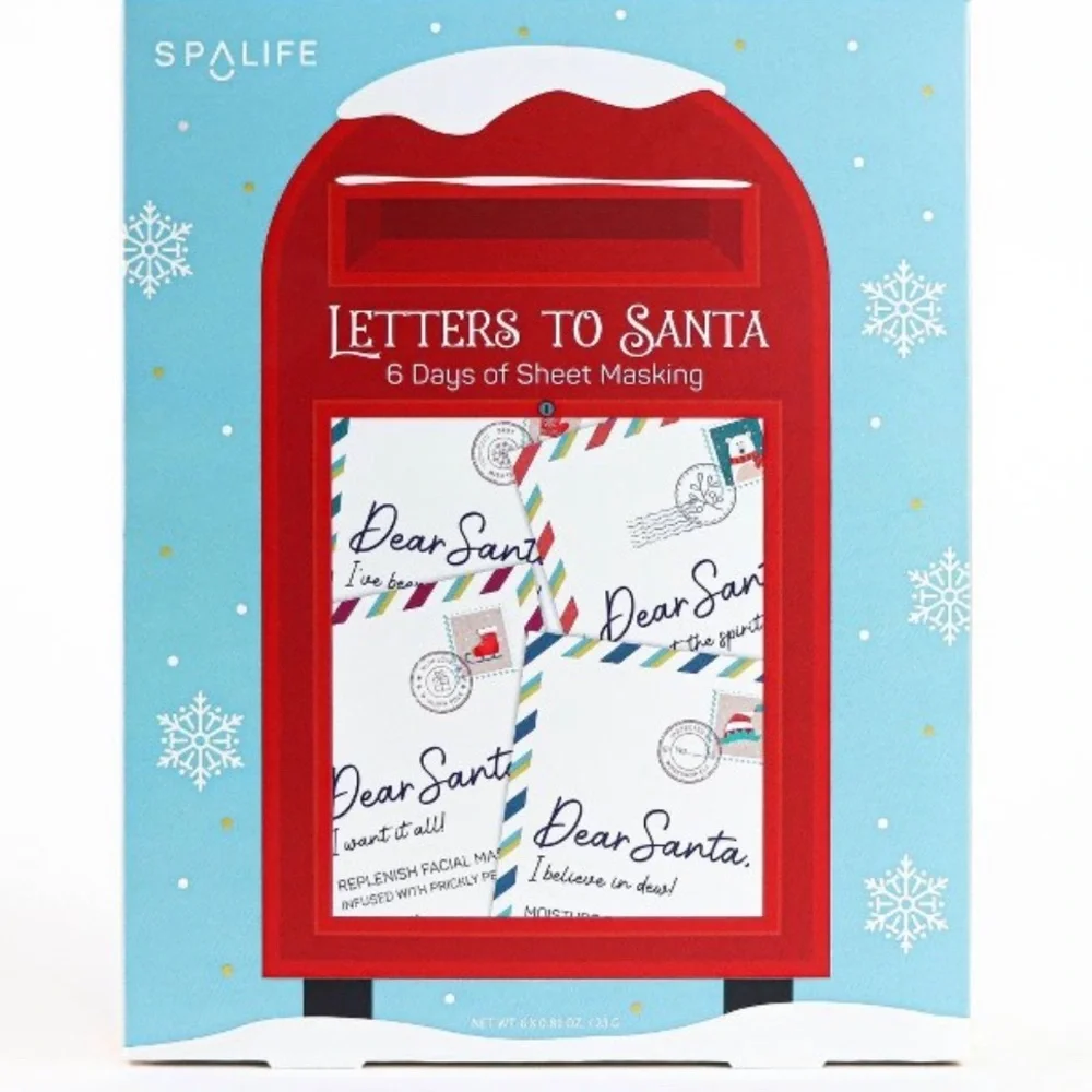 Letter's to Santa Sheet Mask Set Gift Set - 6 pieces SpaLife NWT NEW